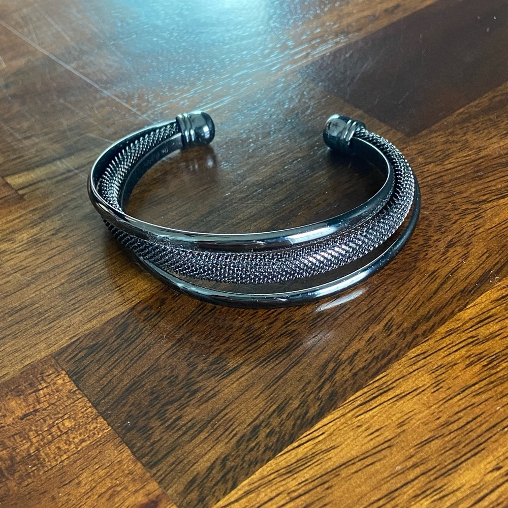 Open Cuff Bracelet in Gunmetal